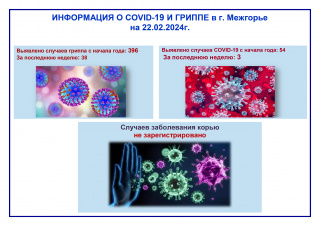 ИНФОРМАЦИЯ О COVID-19 И ГРИППЕ в г. Межгорье на 22.02.2024г.