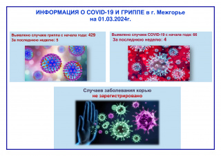 Информация о COVID-19 и ГРИППЕ в г. Межгорье на 01.03.2024 г.